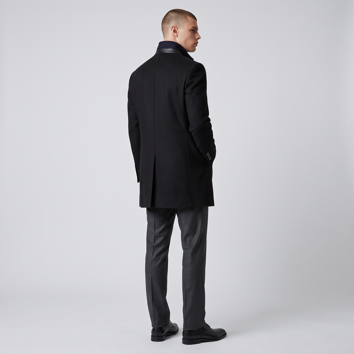 Chriss-tians Men's Wool Blend Trench Coat – Double Breasted Winter Coat