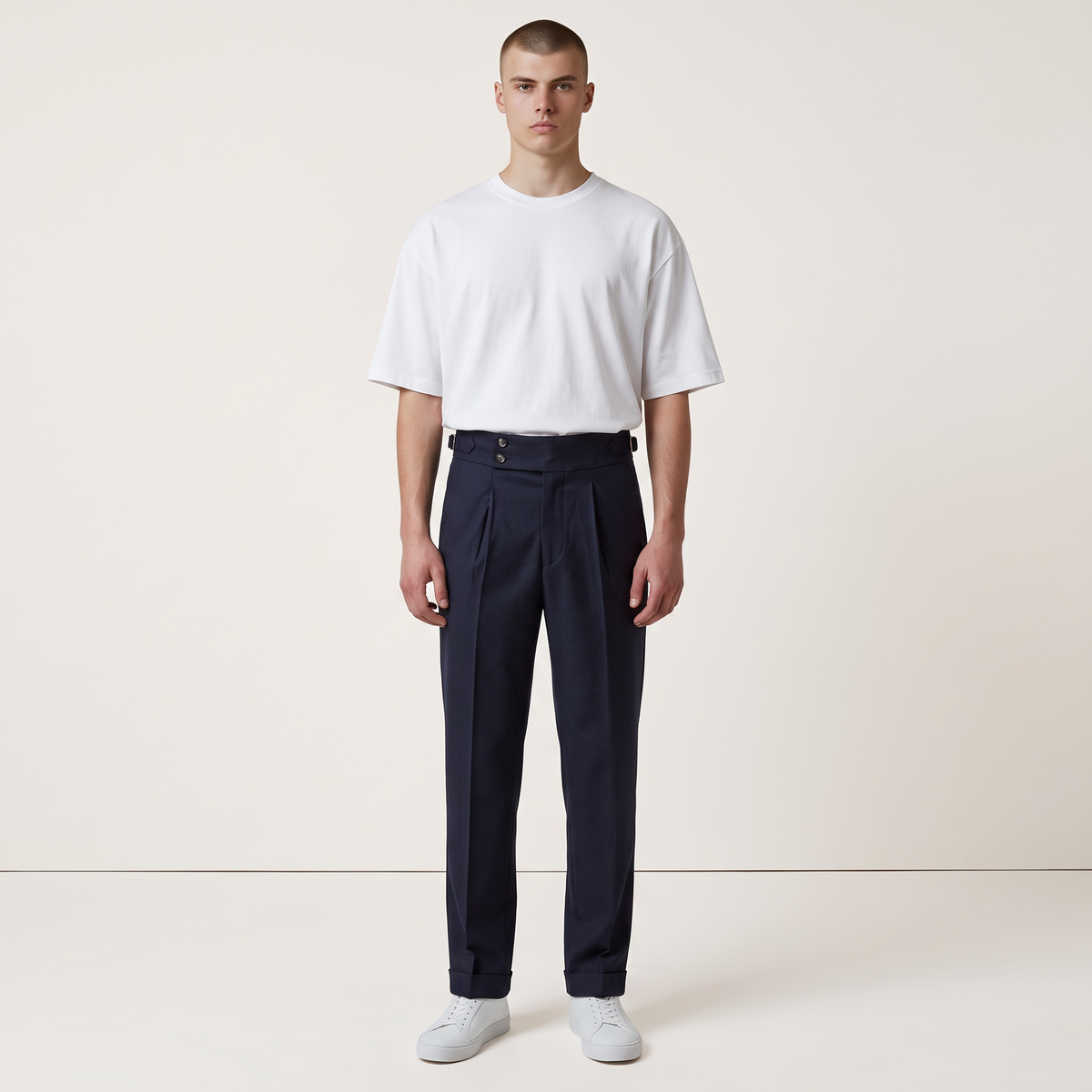 Chriss-Tians Men’s High-Waisted Trousers – Italian Straight Leg