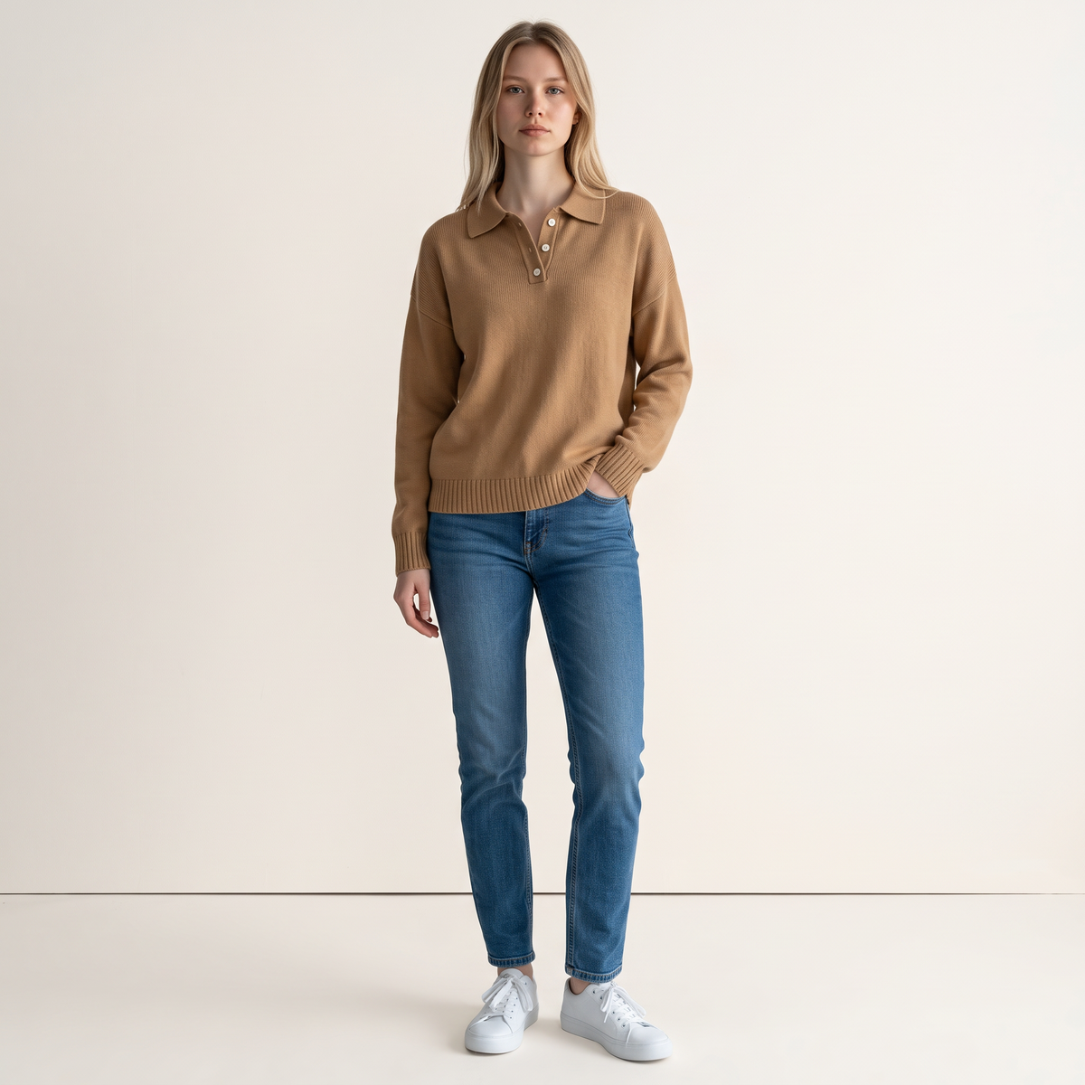 Chriss-Tians Women’s Knit Sweater Button Lapel Relaxed Fit