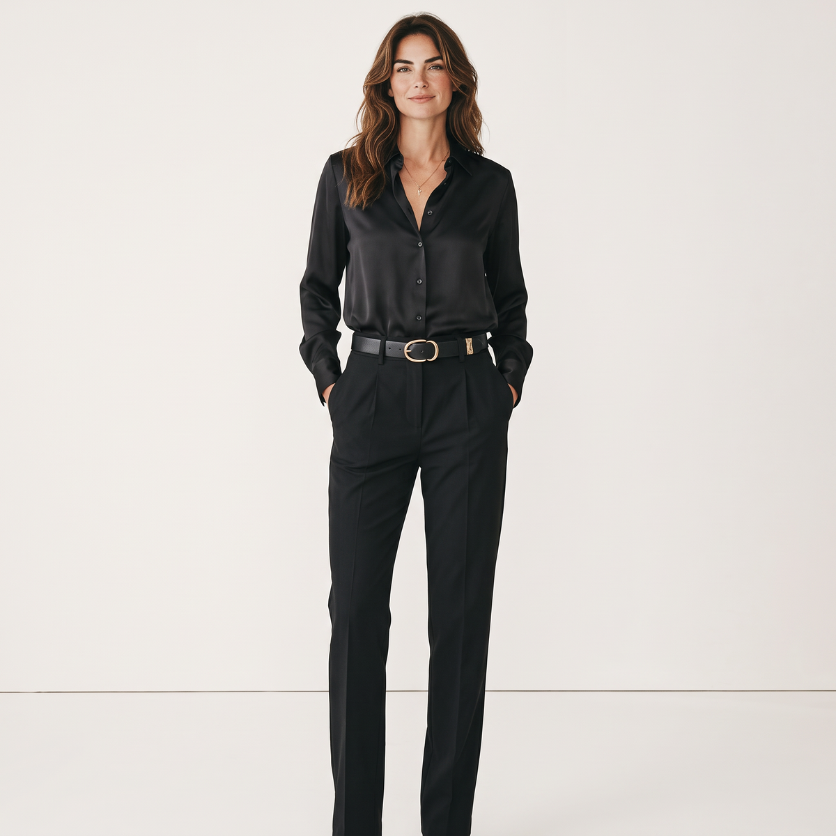 Chriss-Tians Women’s Button-Up Shirt Relaxed Lapel Fit