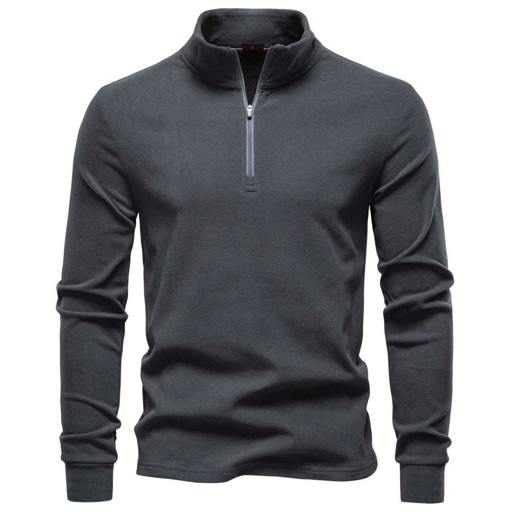 Chriss-Tians Men’s Thermal Half Zip Sweater – Stand Collar