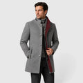 Chriss-tians Men's Wool Blend Trench Coat – Double Breasted Winter Coat