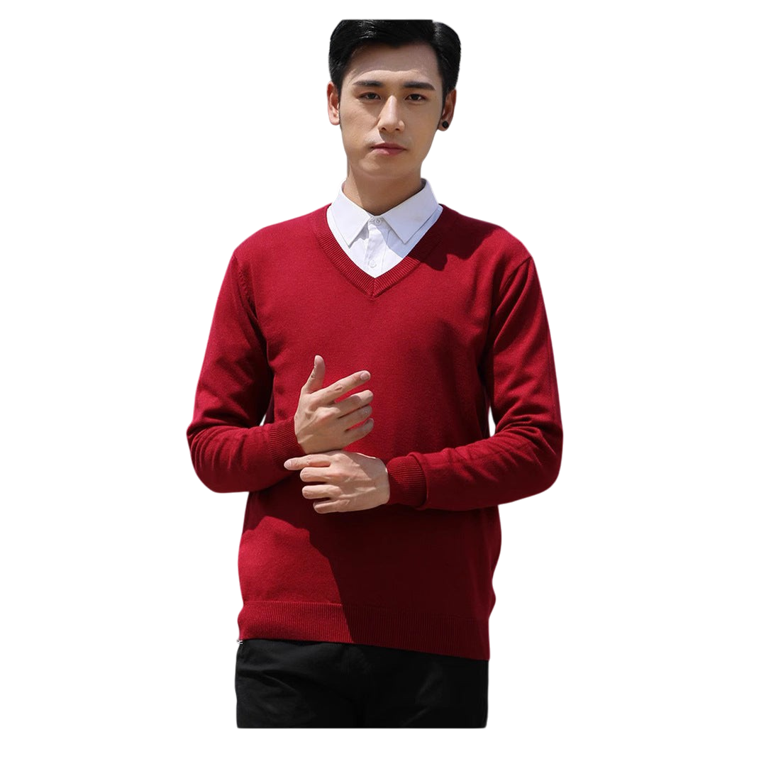 Chriss-Tians Men’s Warm V-Neck Sweater – Thick Knit