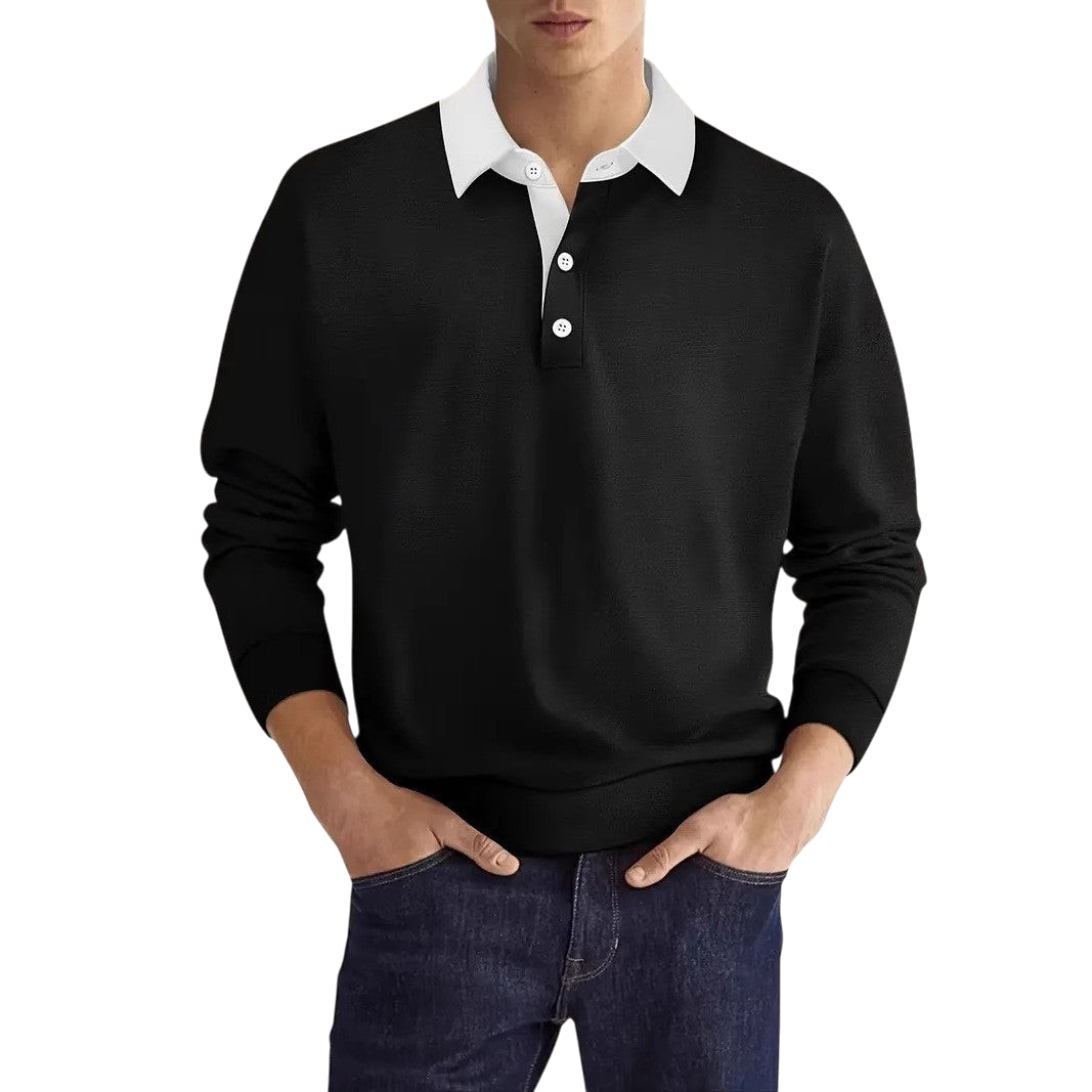 Chriss-Tians Men’s Solid Color Long Sleeve Top