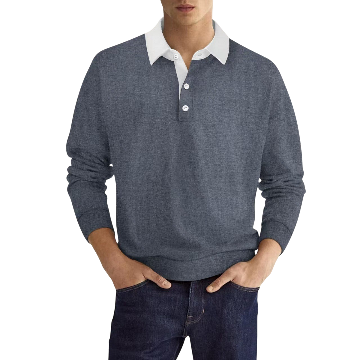 Chriss-Tians Men’s Solid Color Long Sleeve Top