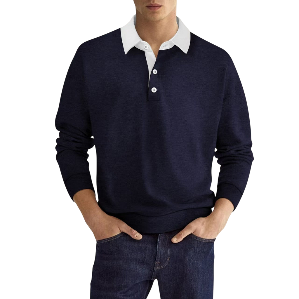 Chriss-Tians Men’s Solid Color Long Sleeve Top