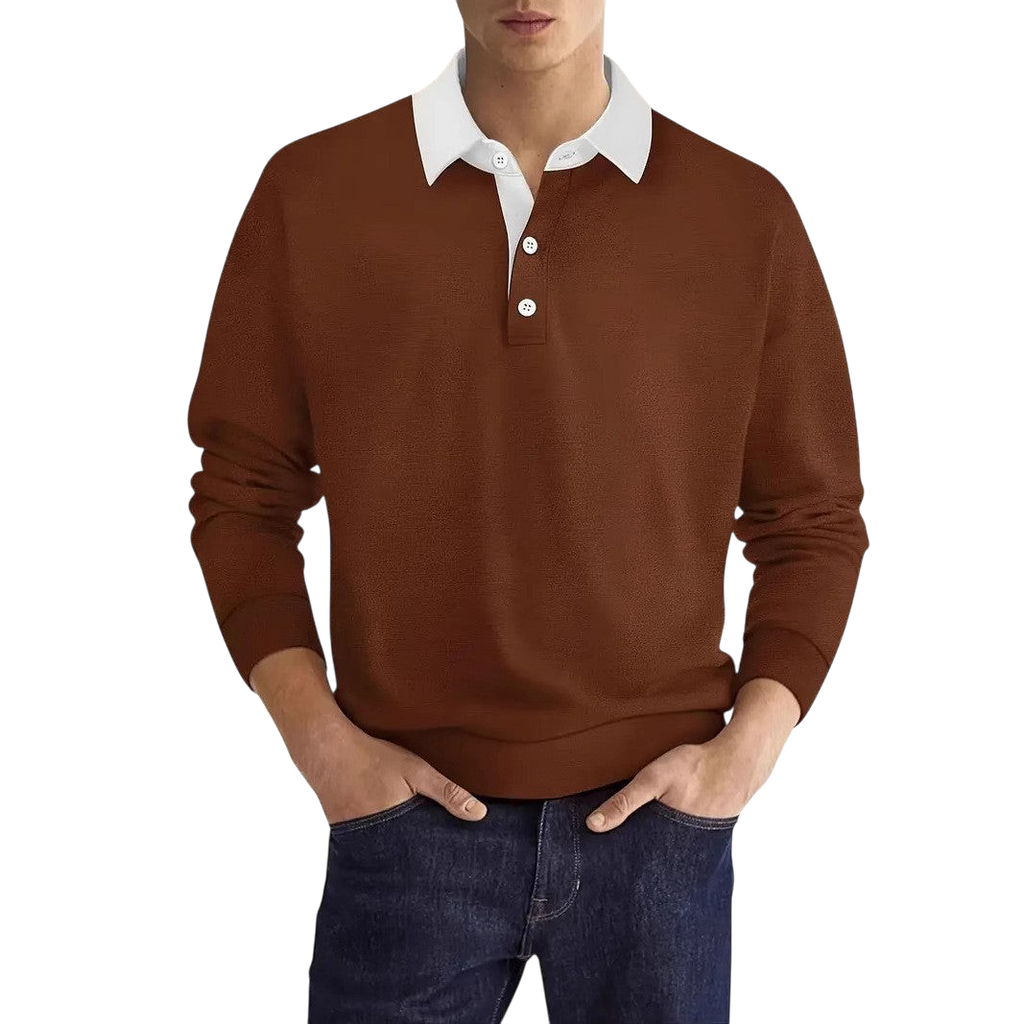 Chriss-Tians Men’s Solid Color Long Sleeve Top