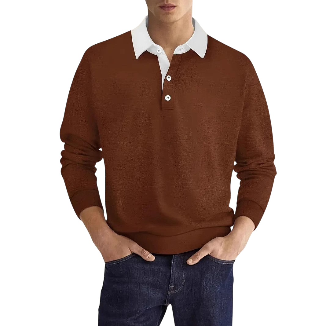 Chriss-Tians Men’s Solid Color Long Sleeve Top
