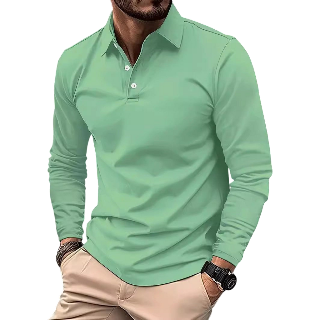 Chriss-Tians Men’s Long Sleeve Polo – Classic Casual Style