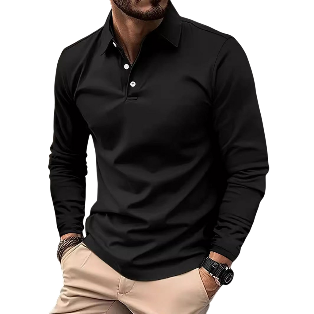 Chriss-Tians Men’s Long Sleeve Polo – Classic Casual Style