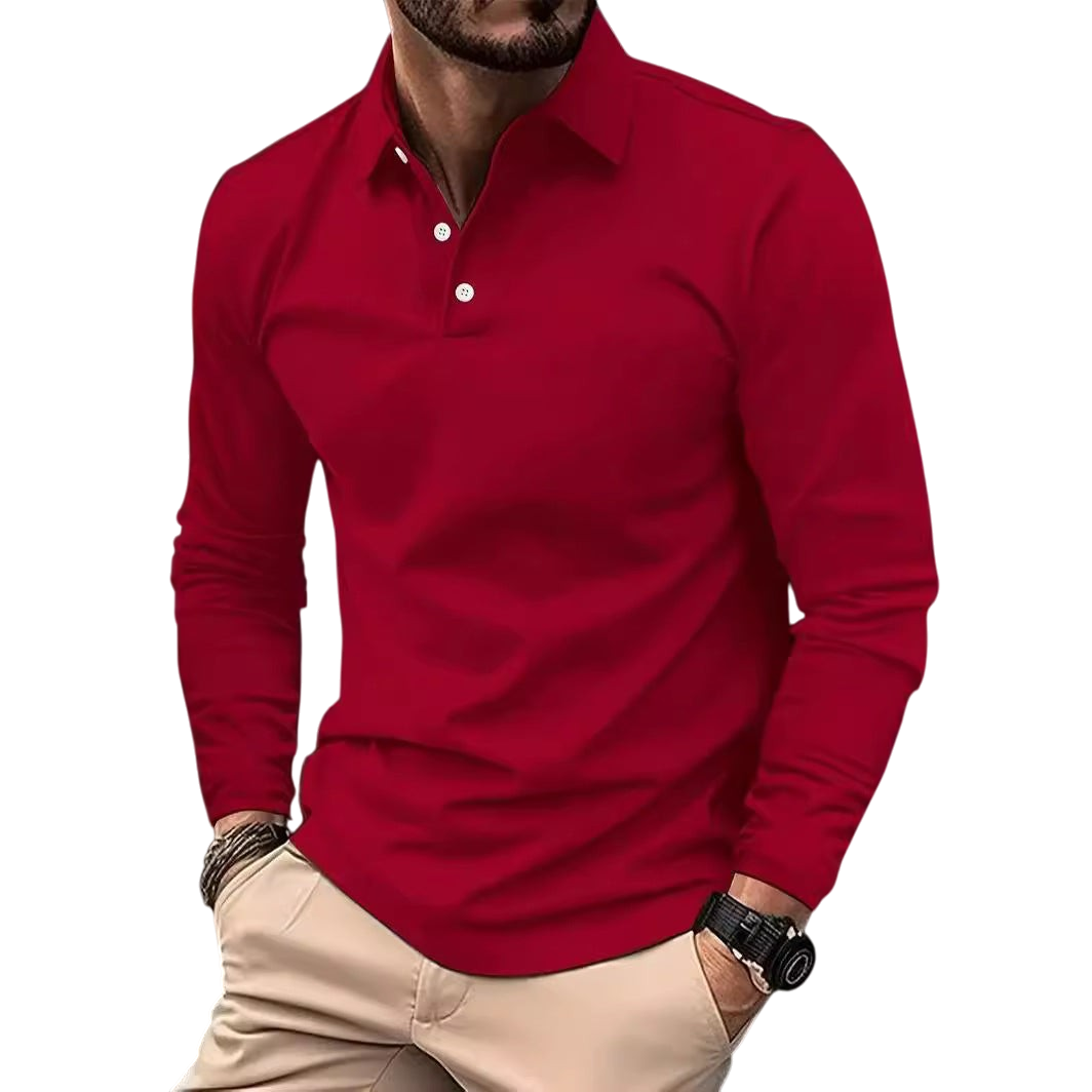 Chriss-Tians Men’s Long Sleeve Polo – Classic Casual Style