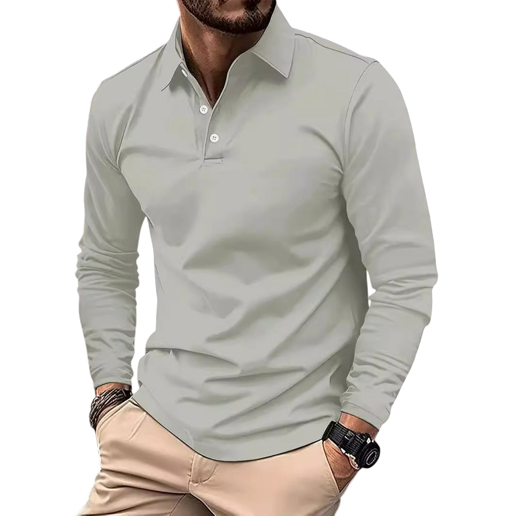 Chriss-Tians Men’s Long Sleeve Polo – Classic Casual Style