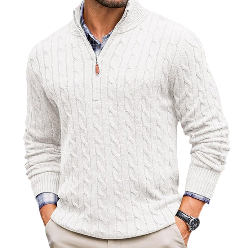 Chriss-Tians Men’s 100% Cotton Quarter Zip Sweater