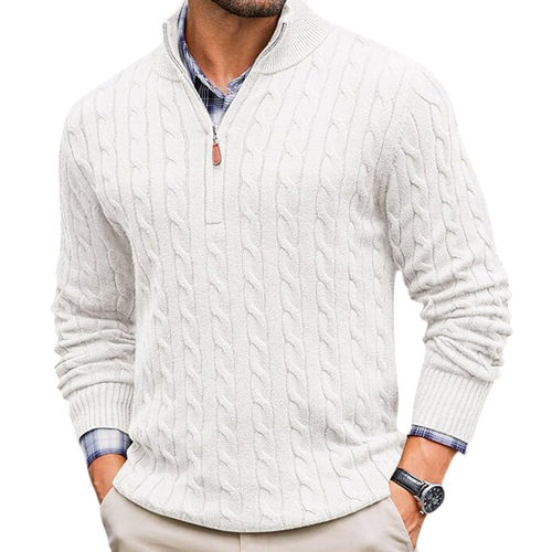 Chriss-Tians Men’s 100% Cotton Quarter Zip Sweater