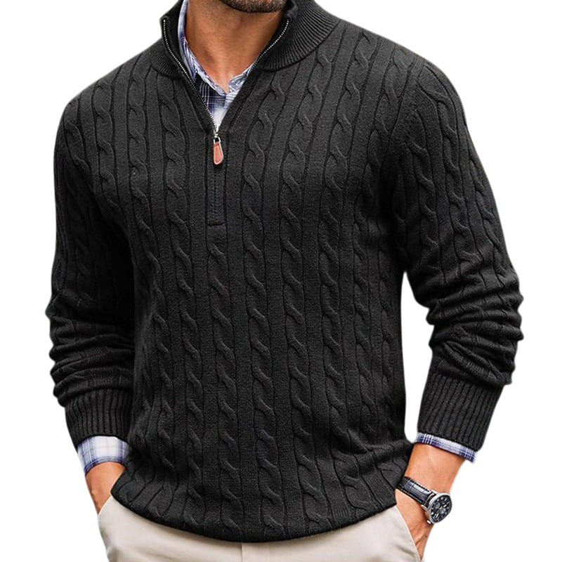 Chriss-Tians Men’s 100% Cotton Quarter Zip Sweater