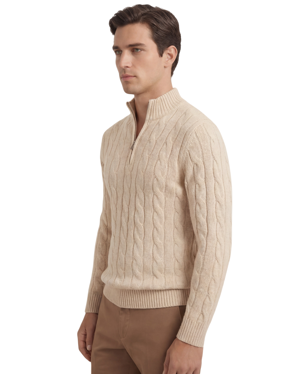 Chriss-Tians Men’s 100% Merino Wool Quarter Zip Sweater