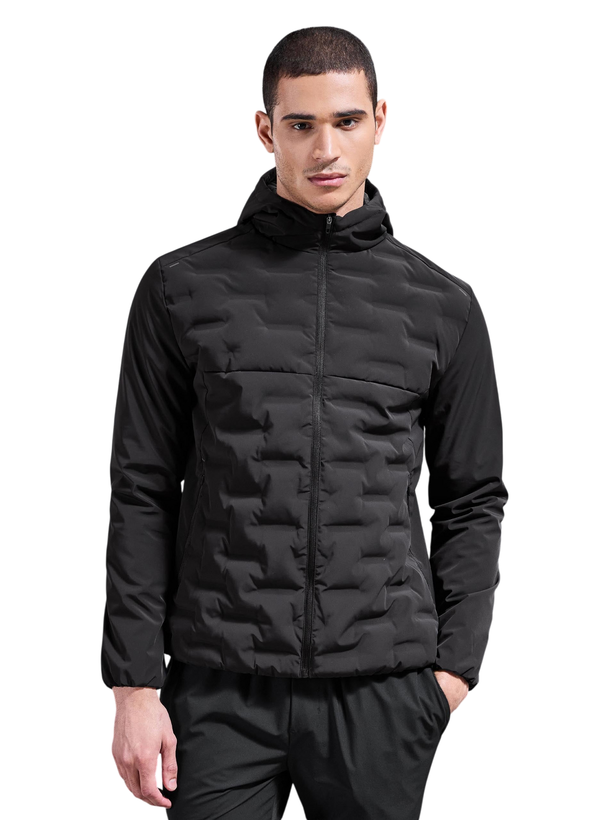 Chriss-Tians Men’s Black Quilted Windbreaker – Slim Fit