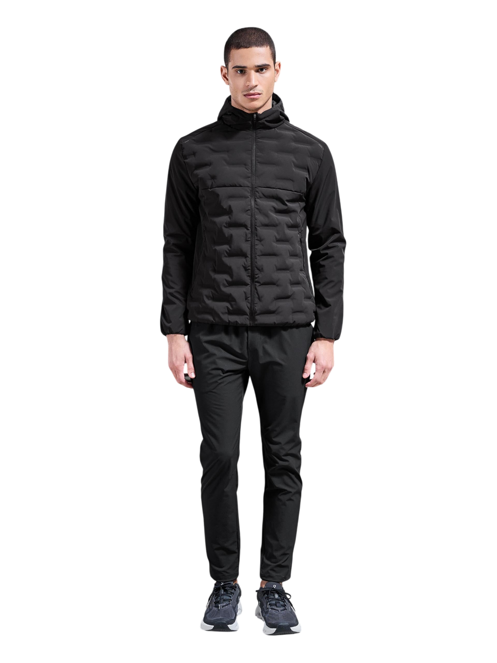 Chriss-Tians Men’s Black Quilted Windbreaker – Slim Fit