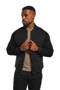Chriss-Tians Men’s Black Hybrid Jacket – Quilted Body Muscle Fit