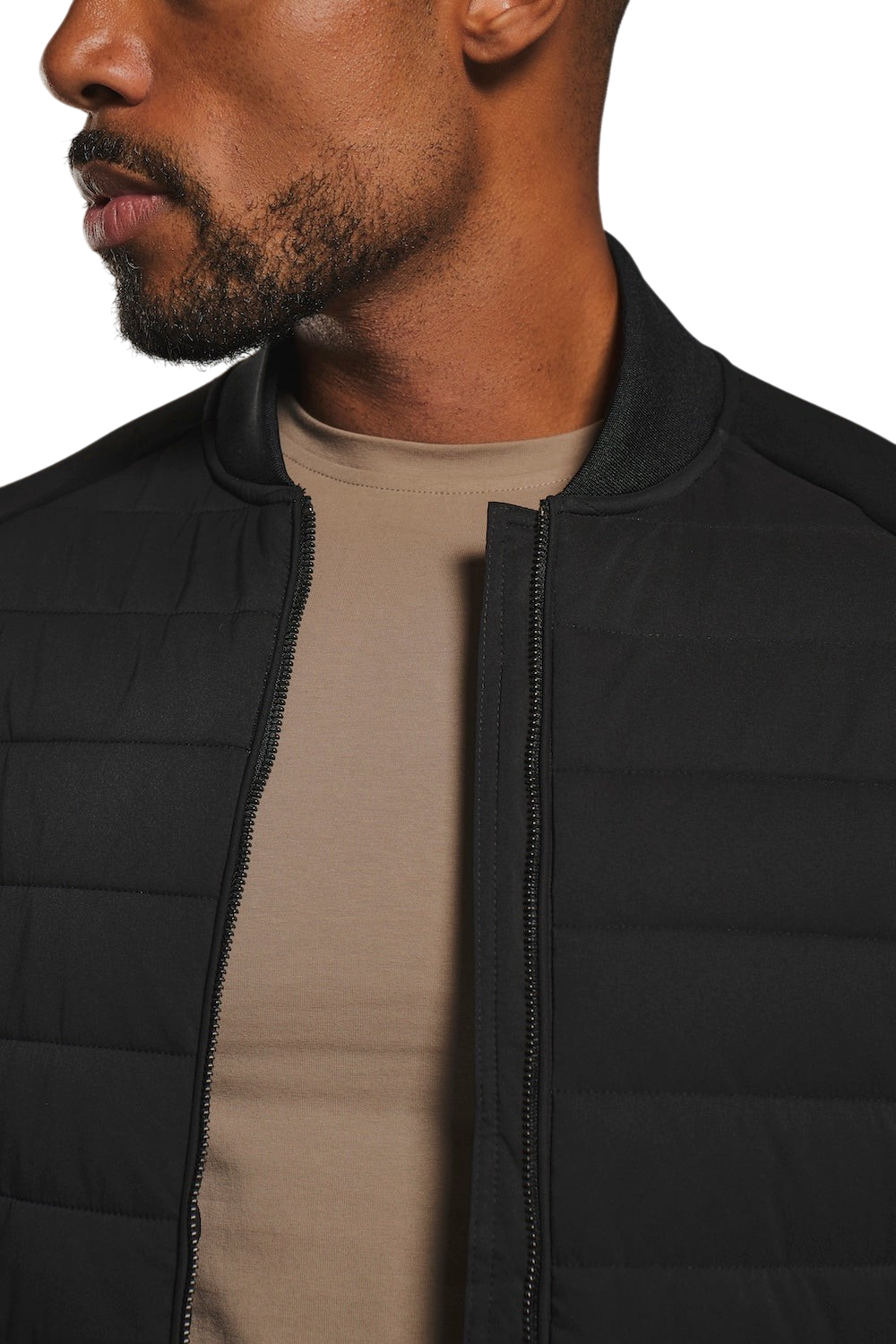 Chriss-Tians Men’s Black Hybrid Jacket – Quilted Body Muscle Fit