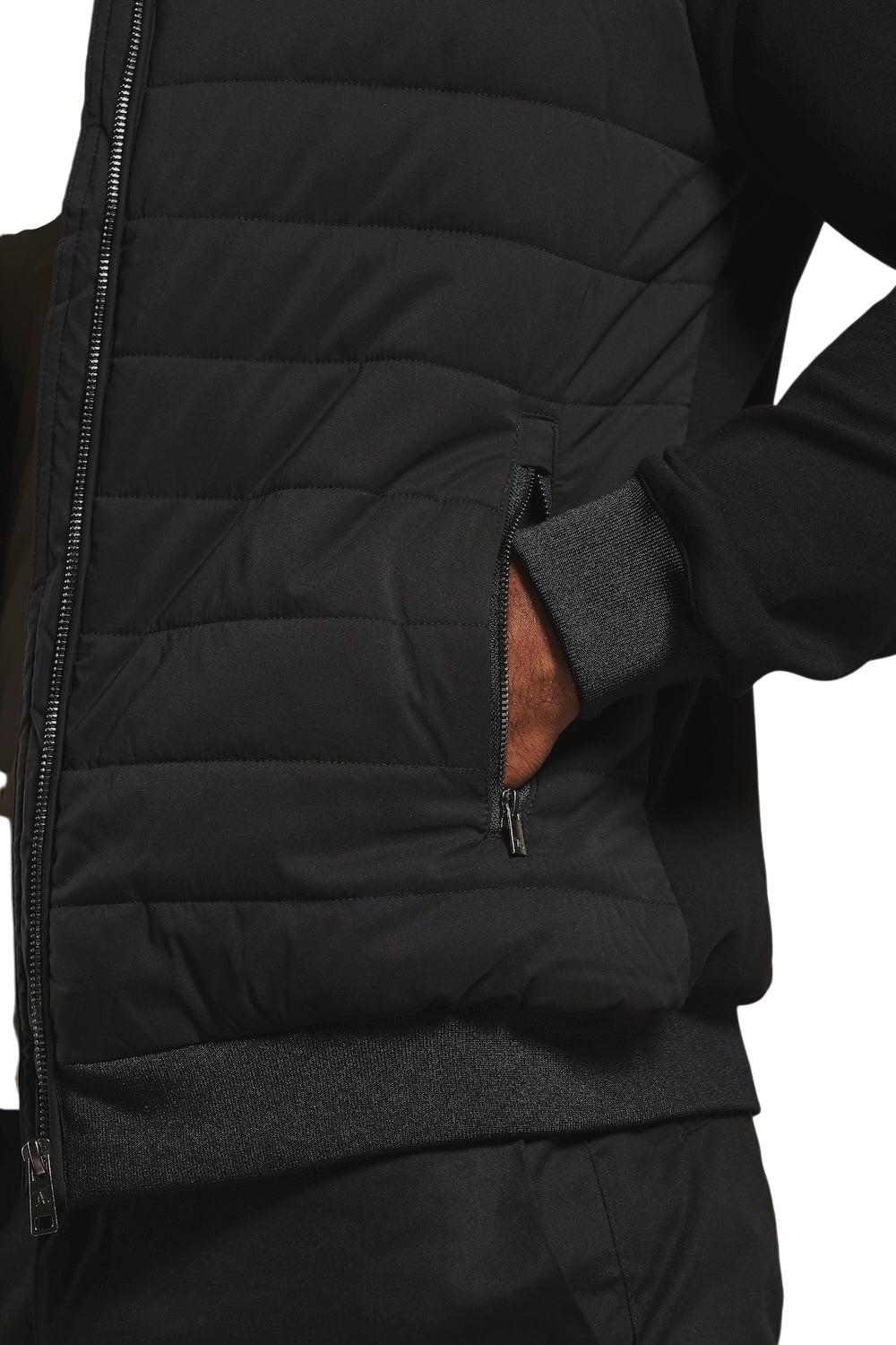 Chriss-Tians Men’s Black Hybrid Jacket – Quilted Body Muscle Fit