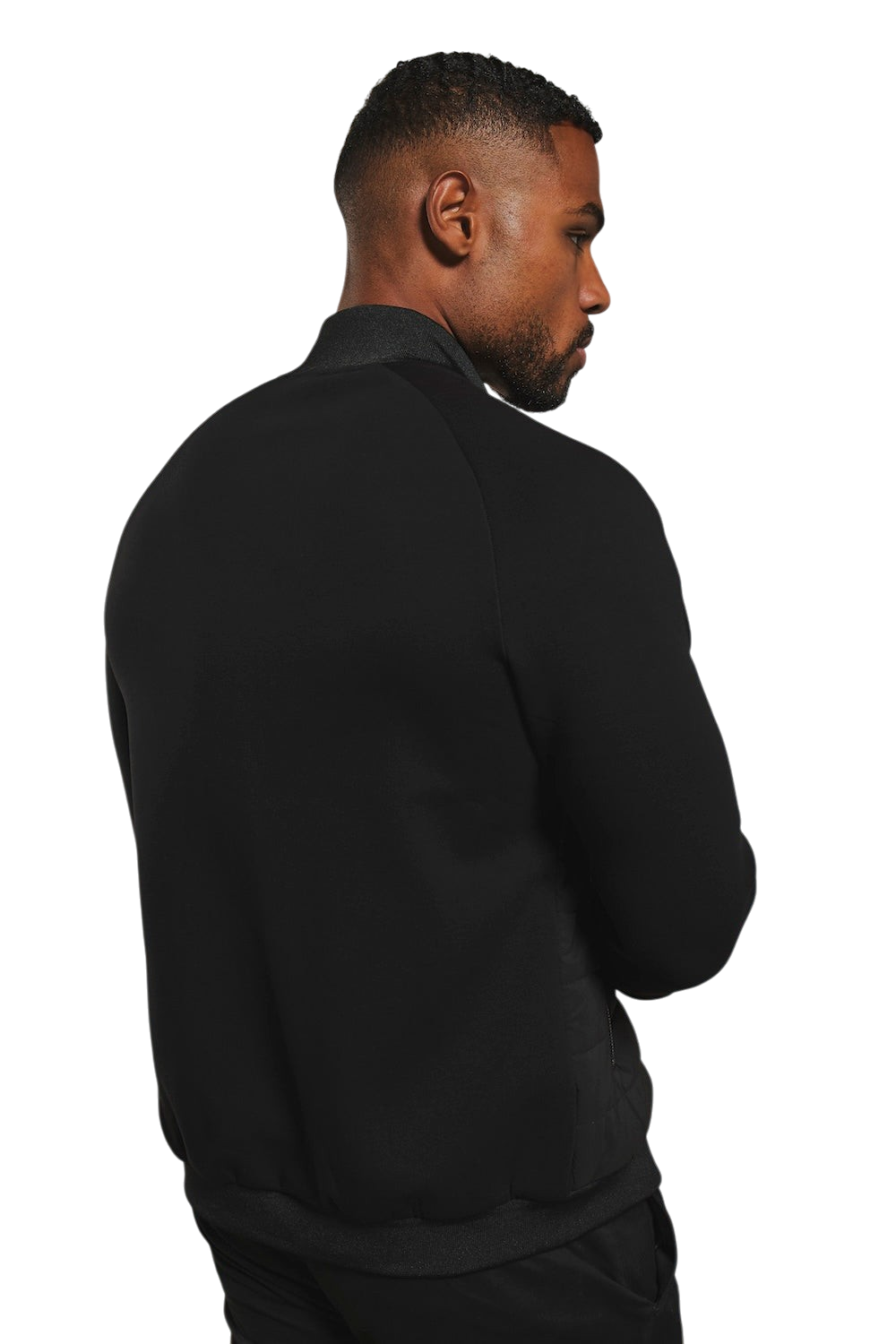 Chriss-Tians Men’s Black Hybrid Jacket – Quilted Body Muscle Fit