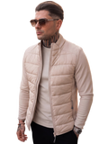 Chriss-Tians Men’s Quilted Jacket – Wind Resistant Tech Stretch Sand