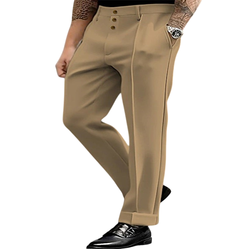 Chriss-Tians Men’s Suit Trousers – Classic Straight Leg Fit