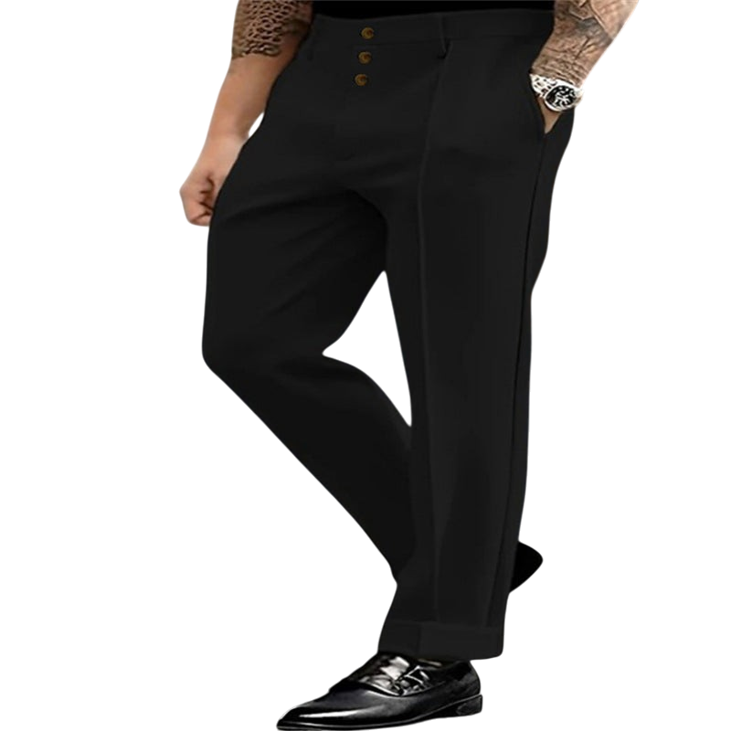Chriss-Tians Men’s Suit Trousers – Classic Straight Leg Fit