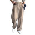 Chriss-Tians Men’s No-Iron Trousers – High-Waist Straight Leg