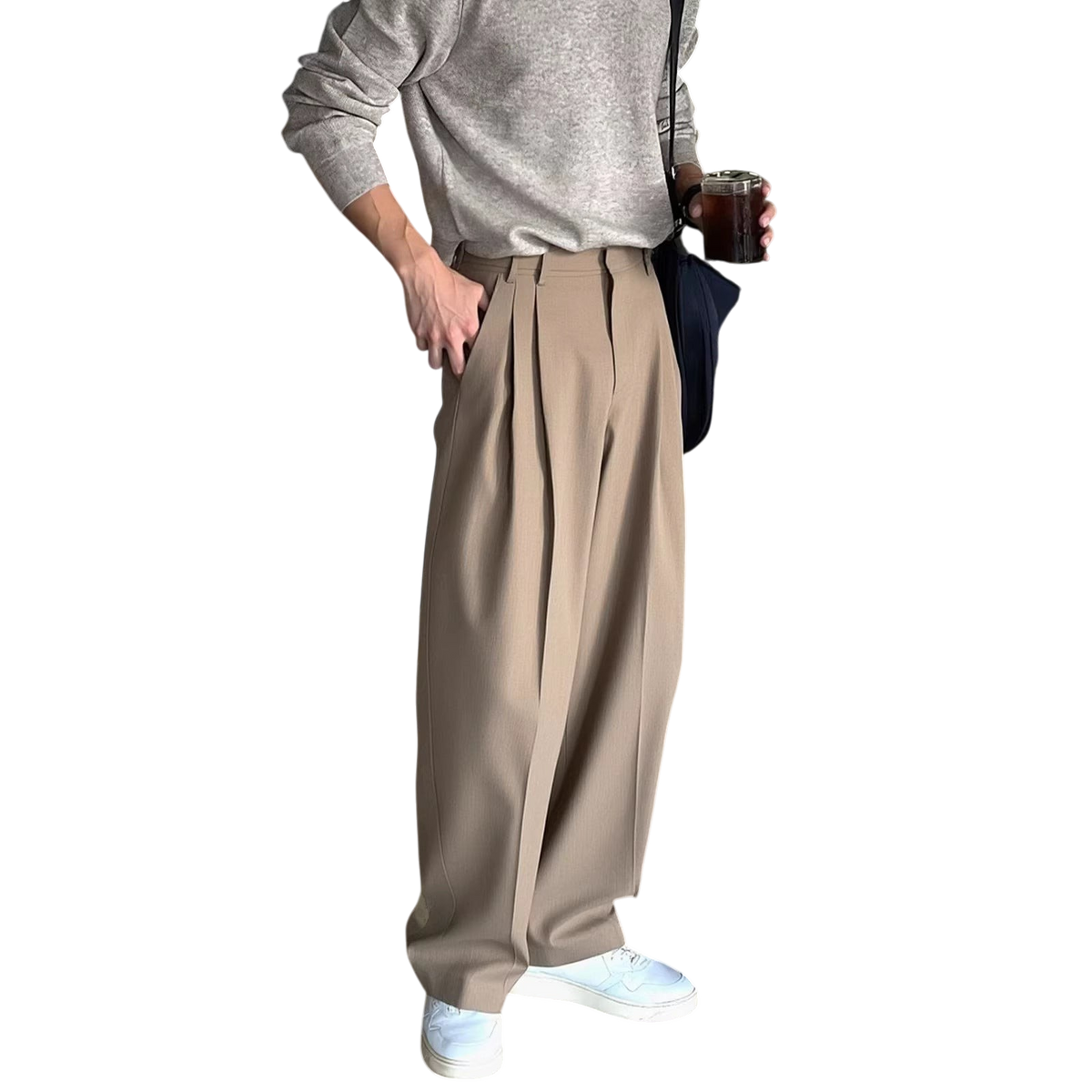 Chriss-Tians Men’s No-Iron Trousers – High-Waist Straight Leg