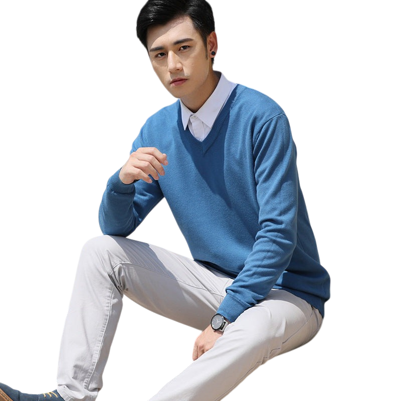 Chriss-Tians Men’s Warm V-Neck Sweater – Thick Knit