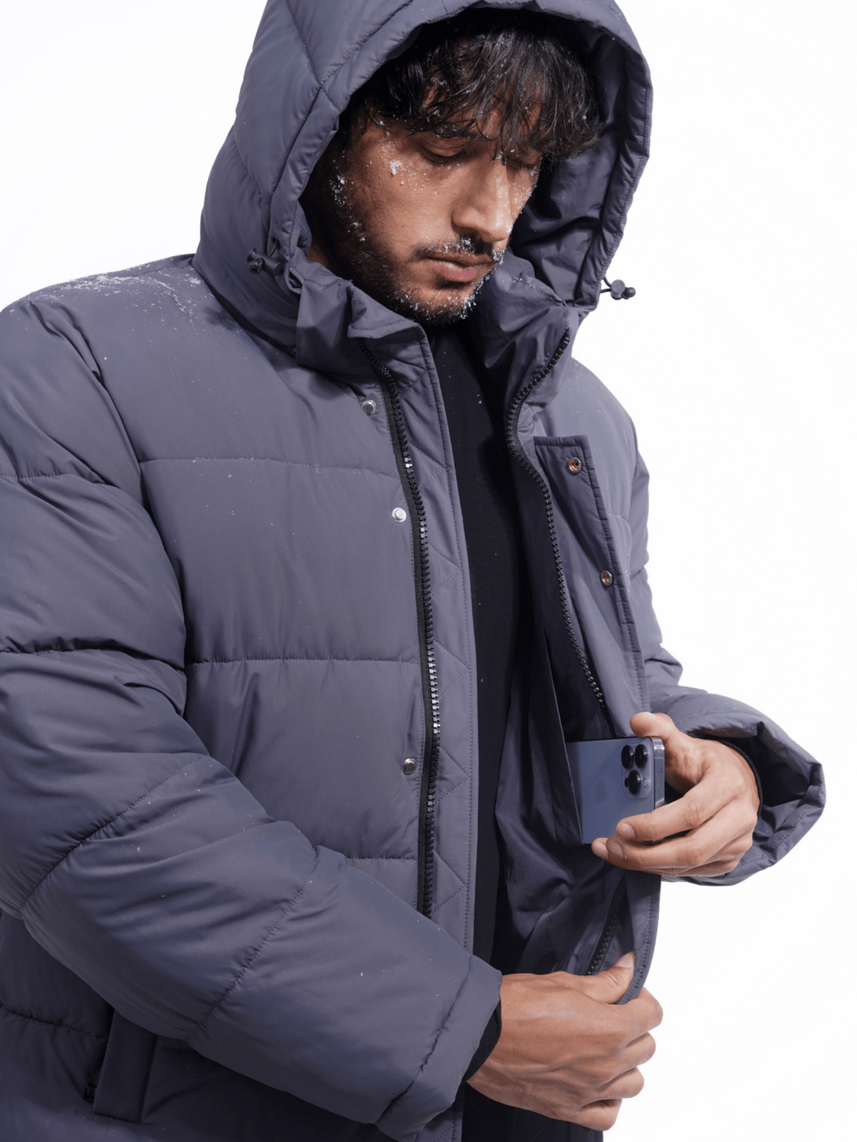 Chriss-Tians Men’s Warm Puffer Jacket – Detachable Hood Water-Repellent